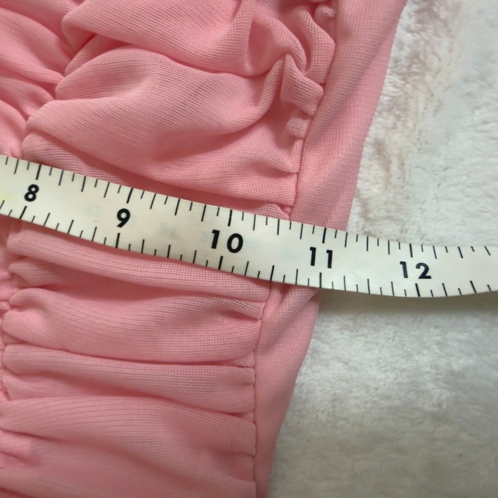 Vintage Windsor Pink Halter Dress Handkerchief Hem XS Ruched Fairy Y2K Prom - Picture 16 of 16
